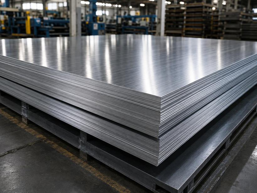 Stack of mill finish aluminium sheets